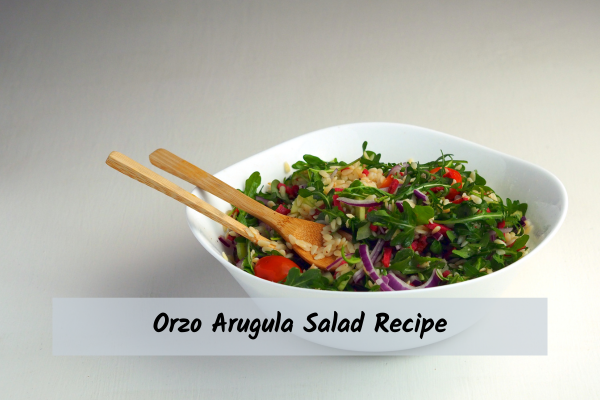 orzo salad with arugula and veggies
