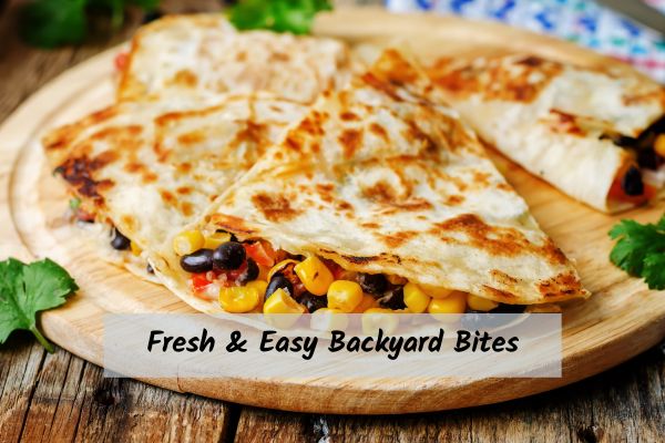 Black bean quesadilla on a cutting board.