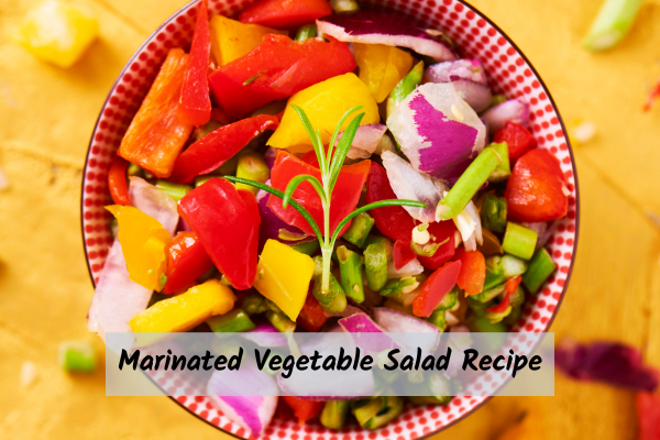 Bowl of colourful mixed vegetable salad