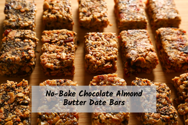no bake chocolate almond butter date bars