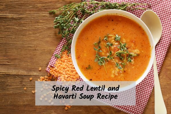 Red lentil soup with fresh herbs