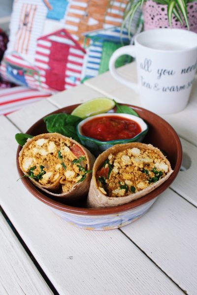 scrambled-vegetarian-breakfast-burrito-2-e1617150528652 Vegetarian breakfast burrito filled with veggie scramble