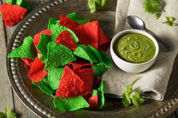 Holiday Guacamole Chips