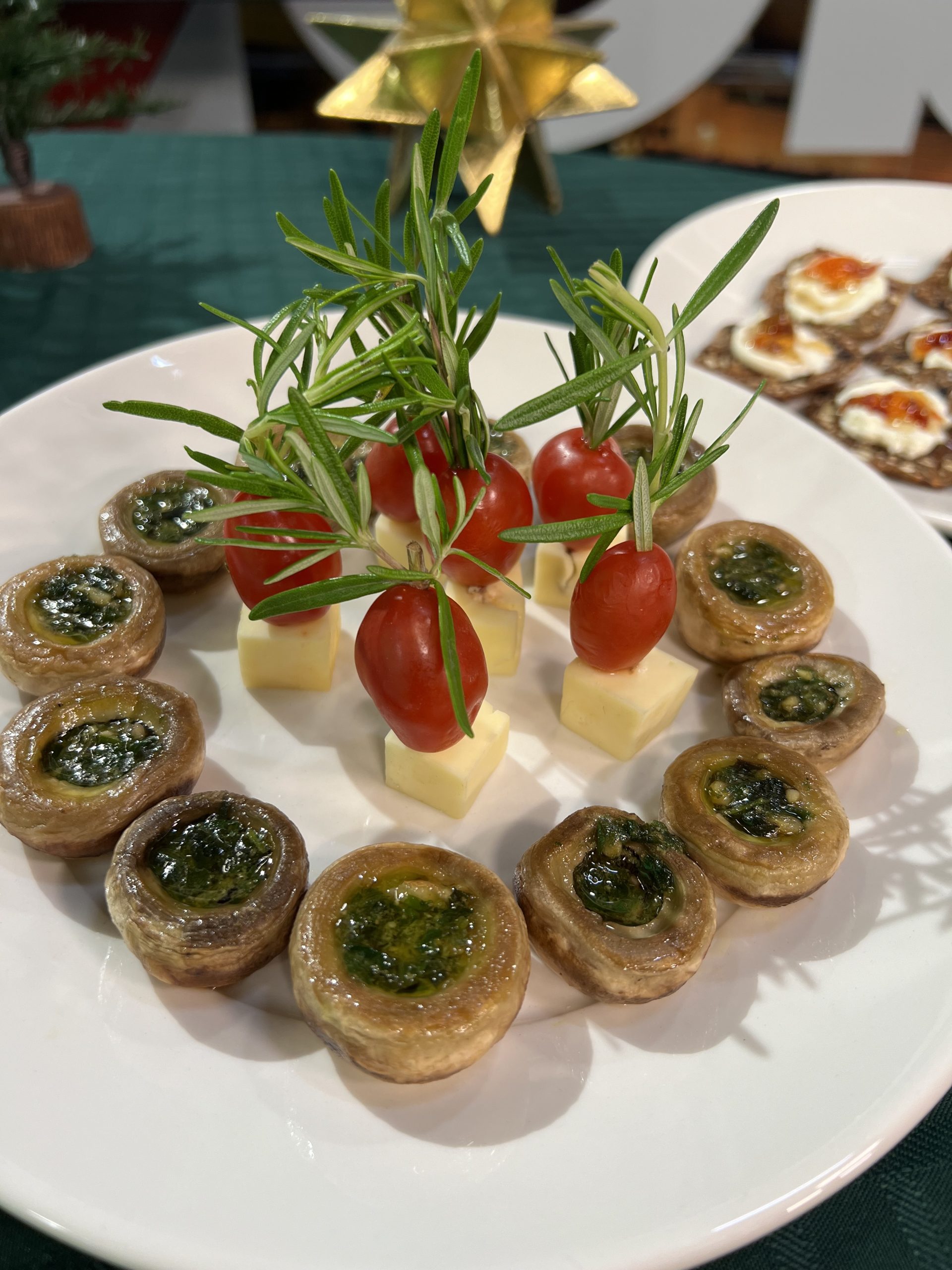 Pesto Stuffed Mushrooms Holiday Appetizer Idea