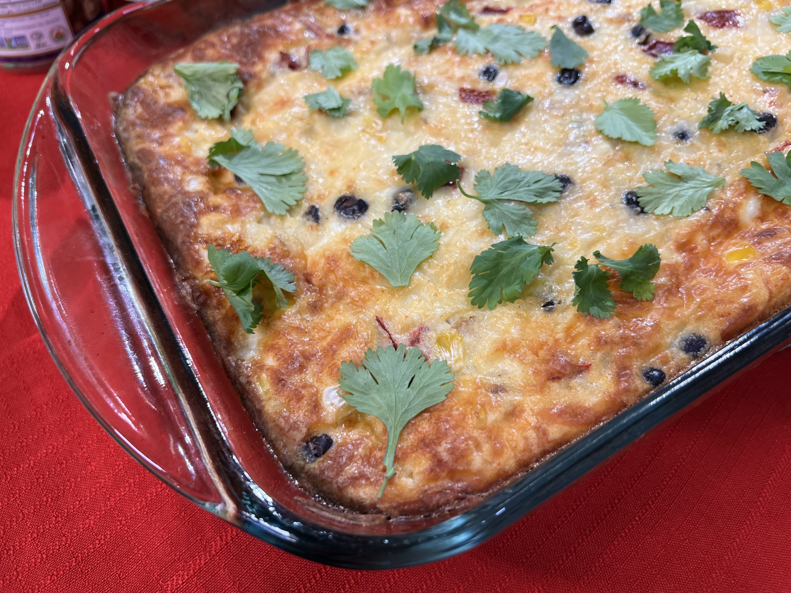 Make Ahead Black Bean Hashbrown Breakfast Casserole
