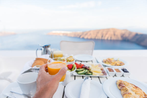 Display of low FODMAP foods on vacation