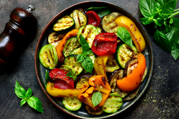 Grilled_Vegetables a plate of colourful grilled vegetables