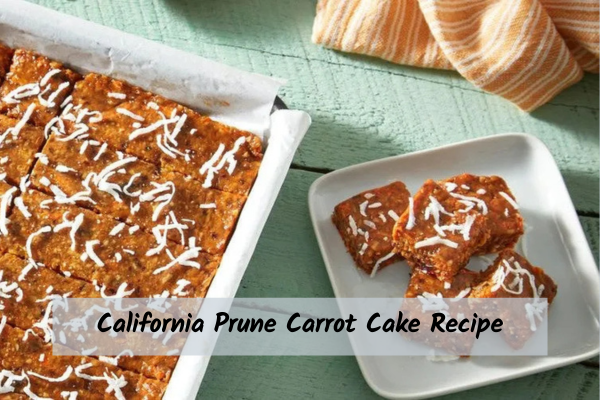 California Prune Carrot Cake Recipe california prune cake squares with different toppings