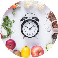 Nutrition_Sleep_Seminar nutrition for sleep seminar with alarm clock and food around it