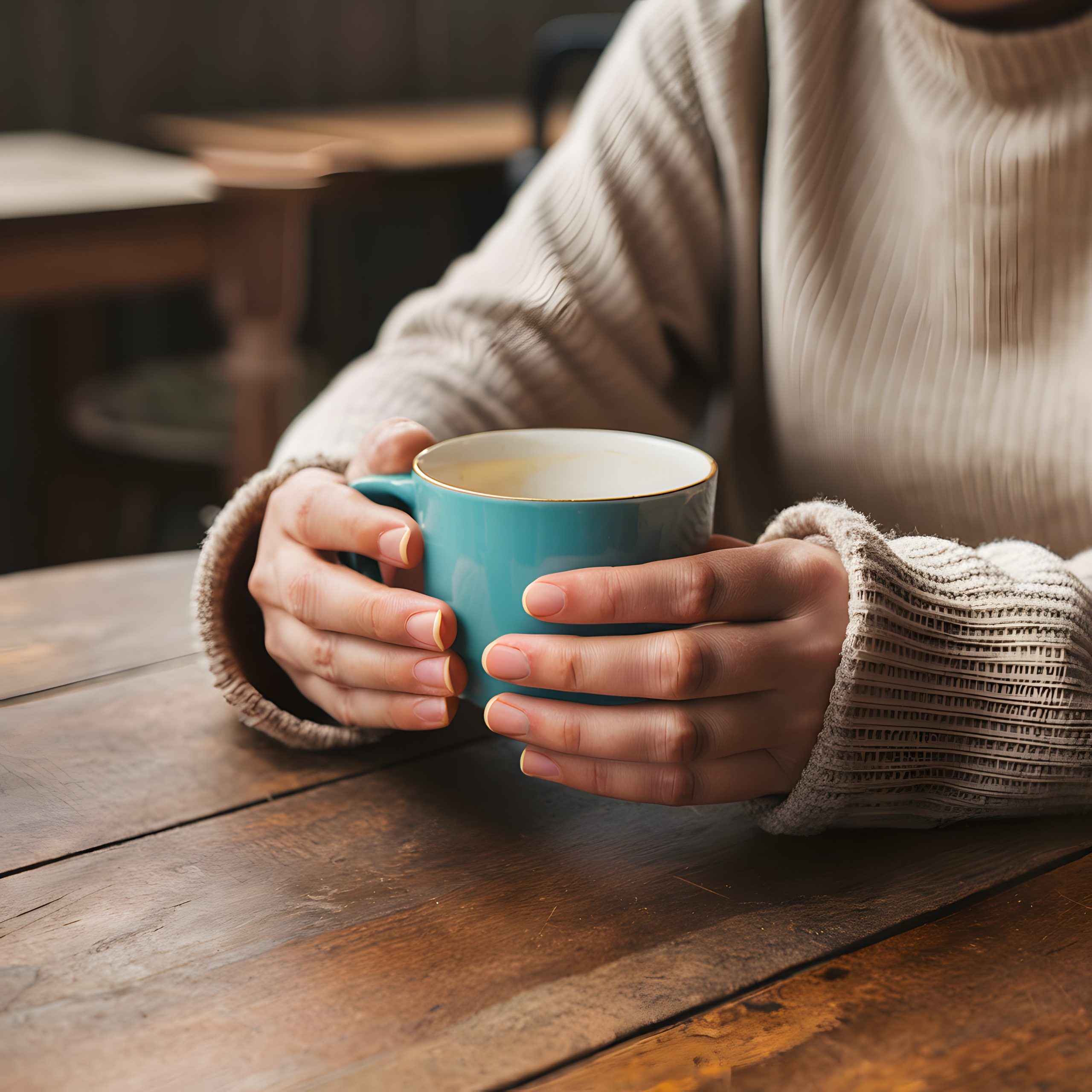 Nutrition_Counselling_Clients person holding cup on tea on a table